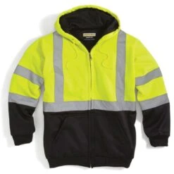 UTILITY PRO WEAR Men's UHV425 Stain-Resistant ANSI Class 3 Hi Vis Hooded Sweatshirt