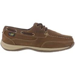 ROCKPORT WORKS Men's Sailing Club Steel Toe Boat Shoes, Brown