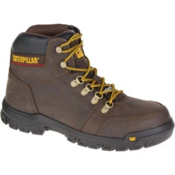 CATERPILLAR Men's 6 In. Outline Steel Toe Work Boots, Seal Brown