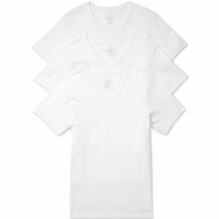CALVIN KLEIN Men's Classic Slim V-Neck Short-Sleeve Undershirts, 3-Pack -Fam By Style 2041780 101 alt2