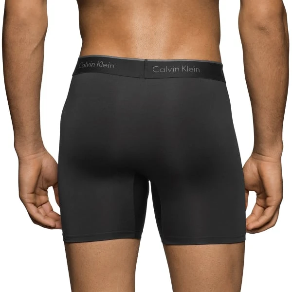 CALVIN KLEIN Men's Stretch Microfiber Boxer Briefs, 3-Pack 3 CALVIN KLEIN Men's Stretch Microfiber Boxer Briefs, 3-Pack - Image 3