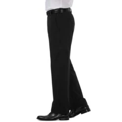 HAGGAR Men's Cool 18 Classic Fit Flat Front Pro Pant -Fam By Style 2057503 001 alt2