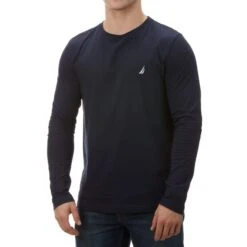 NAUTICA Men's Cotton Knit Long-Sleeve Crewneck Tee
