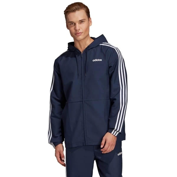 ADIDAS Men's Essentials 3-Stripes Hooded Windbreaker 3 ADIDAS Men's Essentials 3-Stripes Hooded Windbreaker - Image 3