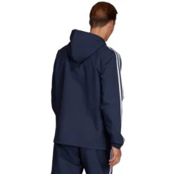 ADIDAS Men's Essentials 3-Stripes Hooded Windbreaker 12 ADIDAS Men's Essentials 3-Stripes Hooded Windbreaker -Fam By Style 2068546 402 alt3