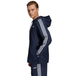 ADIDAS Men's Essentials 3-Stripes Hooded Windbreaker 13 ADIDAS Men's Essentials 3-Stripes Hooded Windbreaker -Fam By Style 2068546 402 alt4