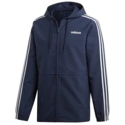 ADIDAS Men's Essentials 3-Stripes Hooded Windbreaker