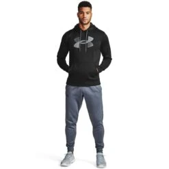 UNDER ARMOUR Men's Armour Fleece Big Logo Hoodie -Fam By Style 2070177 001 alt5