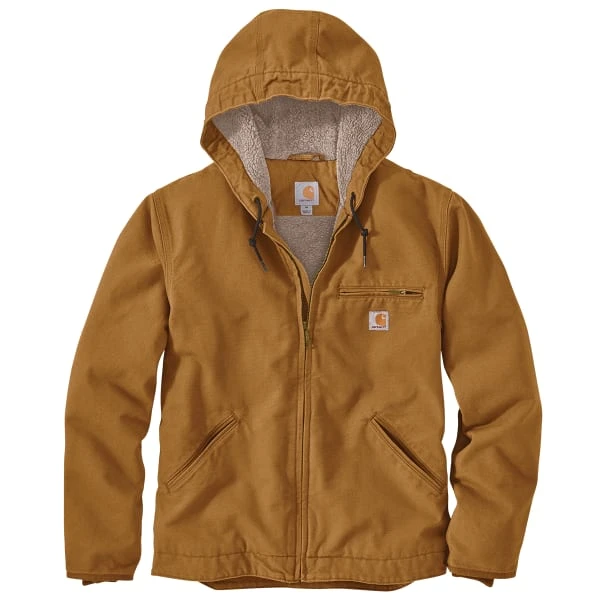 CARHARTT Men's Washed Duck Sherpa-Lined Jacket 1 CARHARTT Men's Washed Duck Sherpa-Lined Jacket