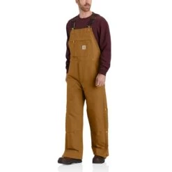 CARHARTT Men's Loose Fit Firm Duck Insulated Bib Overall -Fam By Style 2076515 201 alt3