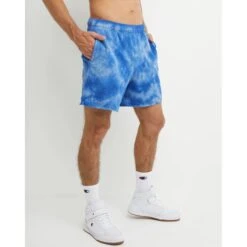 CHAMPION Men's Crush Dye Fleece 7" Shorts -Fam By Style 2078665 404 alt2