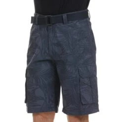 CARGO SUPPLIES Men's Flat Front Belted Cargo Shorts