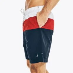 NAUTICA Men's Tri-Block Quick-Dry 8" Swim Shorts -Fam By Style 2079497 402 alt2