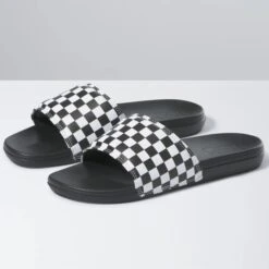 VANS Men's Checkerboard La Costa Slide-On Slides -Fam By Style 2080506 101 alt2