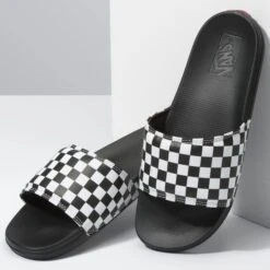 VANS Men's Checkerboard La Costa Slide-On Slides -Fam By Style 2080506 101 alt4