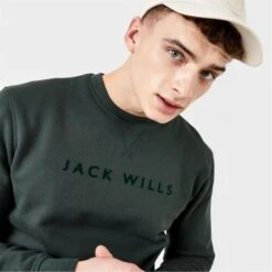 JACK WILLS Men's Rainford Flocked Graphic Crew Neck Sweatshirt 6 JACK WILLS Men's Rainford Flocked Graphic Crew Neck Sweatshirt -Fam By Style 2081087 308 alt2