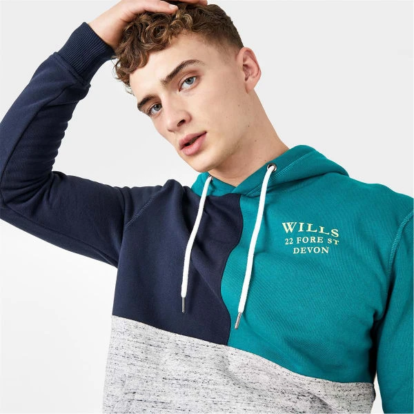 JACK WILLS Men's Crewe Cut And Sew Panel Hoodie 3 JACK WILLS Men's Crewe Cut And Sew Panel Hoodie - Image 3