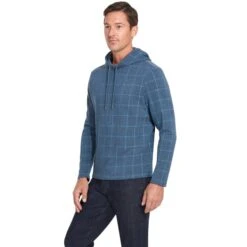 VAN HEUSEN Men's Windowpane Hoodie -Fam By Style 2081634 402 alt2