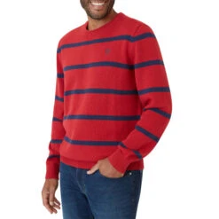 CHAPS Men's Original Crewneck Striped Sweater -Fam By Style 2081923 601 alt2
