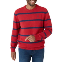 CHAPS Men's Original Crewneck Striped Sweater -Fam By Style 2081923 601 alt5