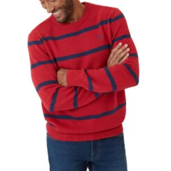 CHAPS Men's Original Crewneck Striped Sweater -Fam By Style 2081923 601 alt7