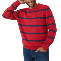 CHAPS Men's Original Crewneck Striped Sweater -Fam By Style 2081923 601 alt8