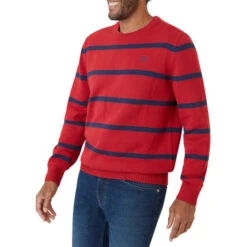 CHAPS Men's Original Crewneck Striped Sweater -Fam By Style 2081923 601 alt9