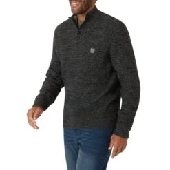 CHAPS Men's Long-Sleeve Button Mock Neck Sweater -Fam By Style 2081926 003 alt2