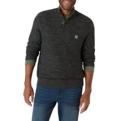 CHAPS Men's Long-Sleeve Button Mock Neck Sweater -Fam By Style 2081926 003 alt4