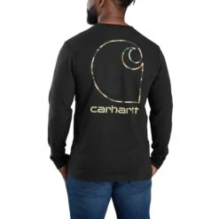 CARHARTT Men's Heavyweight Long-Sleeve Camo Graphic Pocket Tee -Fam By Style 2082574 001 alt3