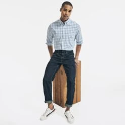 NAUTICA Men's Long-Sleeve Button Down Shirt -Fam By Style 2082577 101 alt4