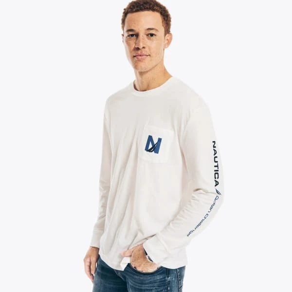 NAUTICA Men's Sustainably Crafted Long-Sleeve Graphic Tee 2 NAUTICA Men's Sustainably Crafted Long-Sleeve Graphic Tee - Image 2