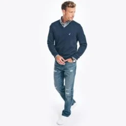 NAUTICA Men's Navtech V-Neck Sweater -Fam By Style 2082690 402 alt3