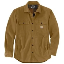 CARHARTT Men's Ruffed Flex Relaxed Fit Fleece-Lined Shirt Jacket