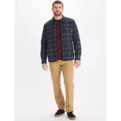 MARMOT Men's Ridgefield Heavyweight Sherpa-Lined Flannel Jacket -Fam By Style 2083613 003 alt5