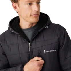 FREE COUNTRY Men's FreeCycle Bedrock Sherpa Lined Puffer Jacket -Fam By Style 2084077 001 alt3