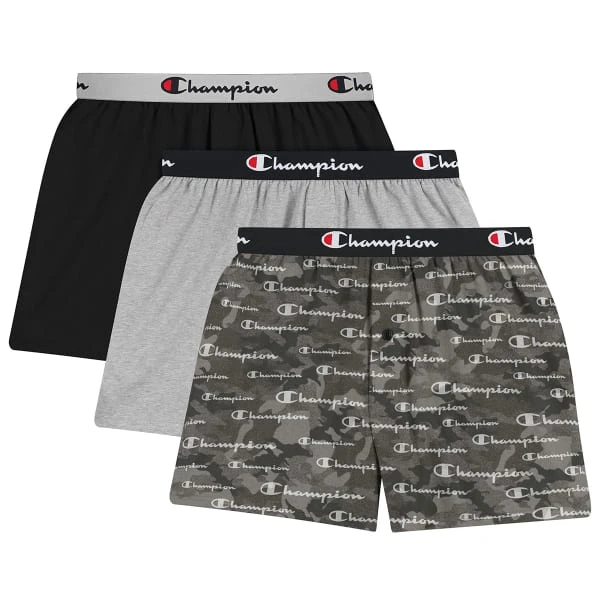 CHAMPION Men's Everyday Cotton Stretch Boxers, 3 Pairs 2 CHAMPION Men's Everyday Cotton Stretch Boxers, 3 Pairs - Image 2