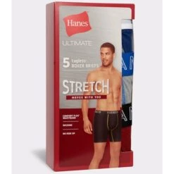 HANES Ultimate Men's Stretch Boxer Brief, 5-Pack Extended Size -Fam By Style 2084161 901 alt6