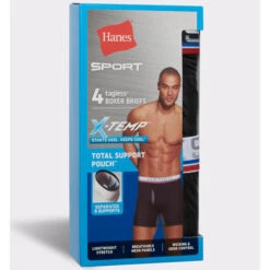 HANES SPORT Men's Total Support Pouch X-Temp Cooling Boxer Briefs, 4-Pack -Fam By Style 2084164 001 alt5