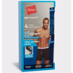 HANES SPORT Men's Total Support Pouch X-Temp Boxer Briefs, 4-Pack Extended Size -Fam By Style 2084167 901 alt8