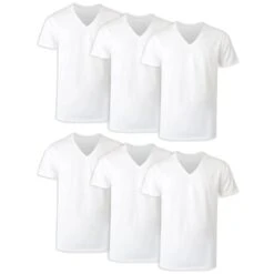 HANES Men's FreshIQ ComfortSoft V-Neck Undershirts, 6-Pack XXL
