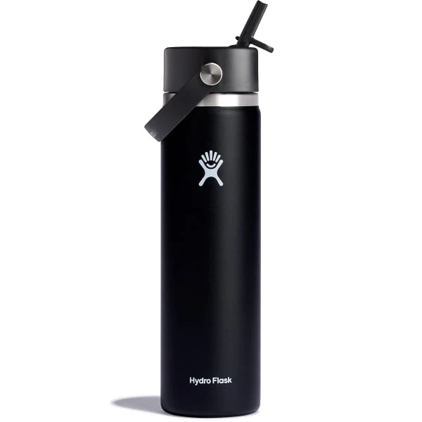 HYDRO FLASK 24 Oz Wide Mouth Water Bottle W/ Flex Straw Cap 1 HYDRO FLASK 24 Oz Wide Mouth Water Bottle W/ Flex Straw Cap
