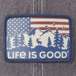 LIFE IS GOOD Men's Flag Mountain Old Favorite Mesh Back Cap -Fam By Style 2086044 402 alt2