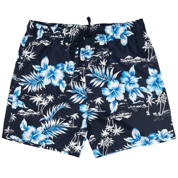 BURNSIDE Young Men's Pacific Floral 17" Volley Swim Shorts 1 BURNSIDE Young Men's Pacific Floral 17" Volley Swim Shorts