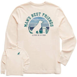 LIFE IS GOOD Men's Man's Best Friends Long-Sleeve Crusher-LITE Tee
