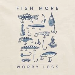 LIFE IS GOOD Men's Fish More Worry Less Short-Sleeve Tee -Fam By Style 2087633 106 alt4