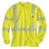 CARHARTT Men's 100496 High-Vis Force Relaxed Fit Lightweight Long-Sleeve Class 3 Pocket Tee, Extended Sizes