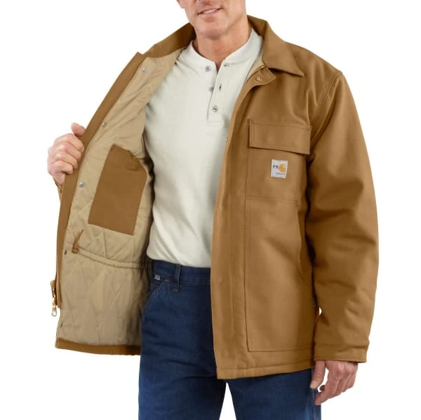 CARHARTT Men's 101618 Flame Resistant Loose Fit Firm Duck Insulated Traditional Coat 4 CARHARTT Men's 101618 Flame Resistant Loose Fit Firm Duck Insulated Traditional Coat - Image 4