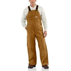 CARHARTT Men's 101626 Flame Resistant Loose Fit Duck Insulated Bib Overall -Fam By Style 2089806 211 alt2