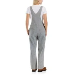 CARHARTT Women's 103042 Relaxed Fit Denim Railroad Stripe Bib Overall -Fam By Style 2089821 476 alt3